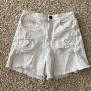 American Eagle Distressed white shorts
